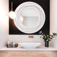 Specchio Origami circolare bianco - vista completa della cornice decorativa