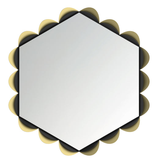 Miroir mural hexagonal Merletto – Cadre décoratif en métal