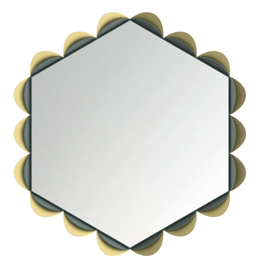 Miroir mural hexagonal Merletto – Cadre décoratif en métal