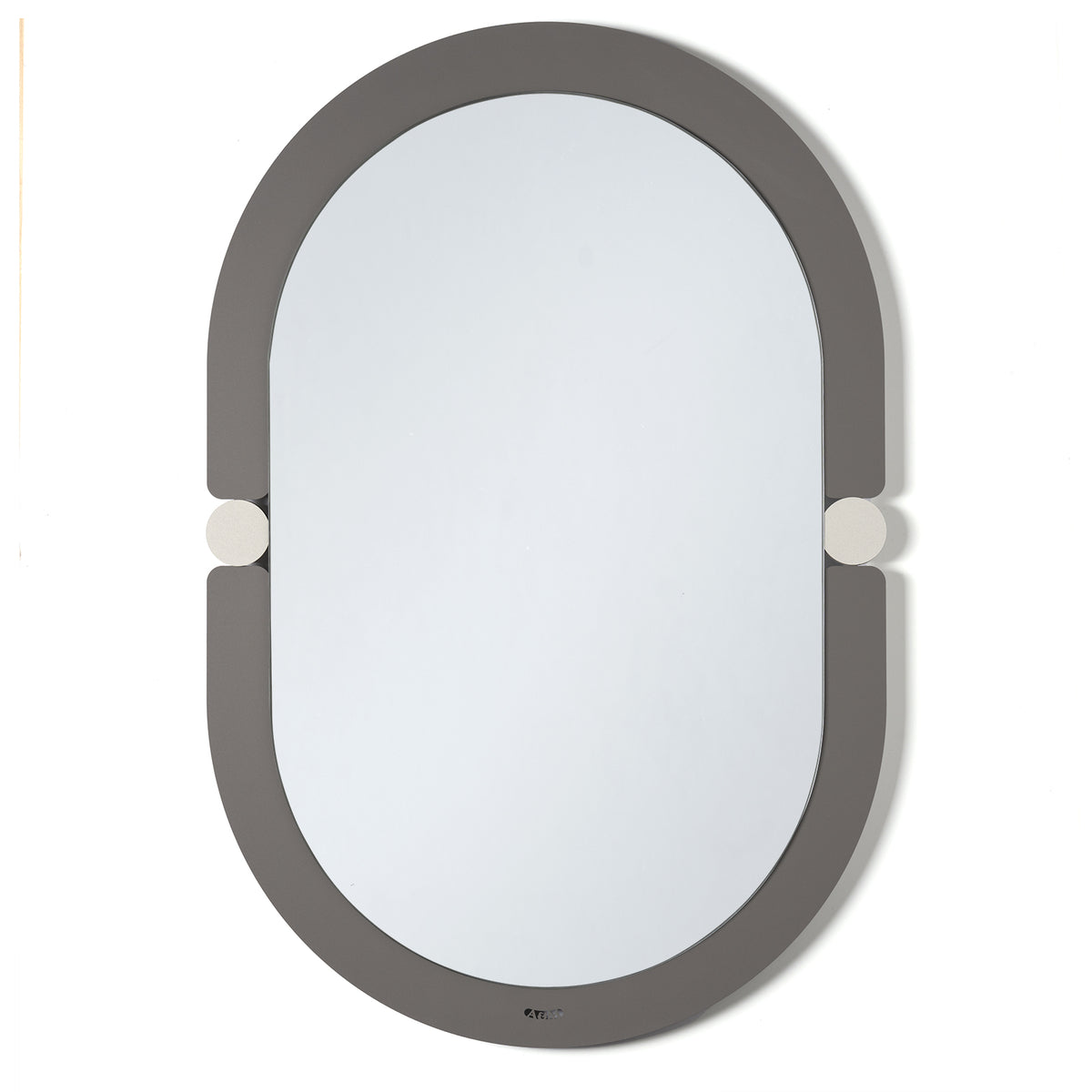 Specchio da parete di design moderno Alchimia ovale di colore fango/avorio