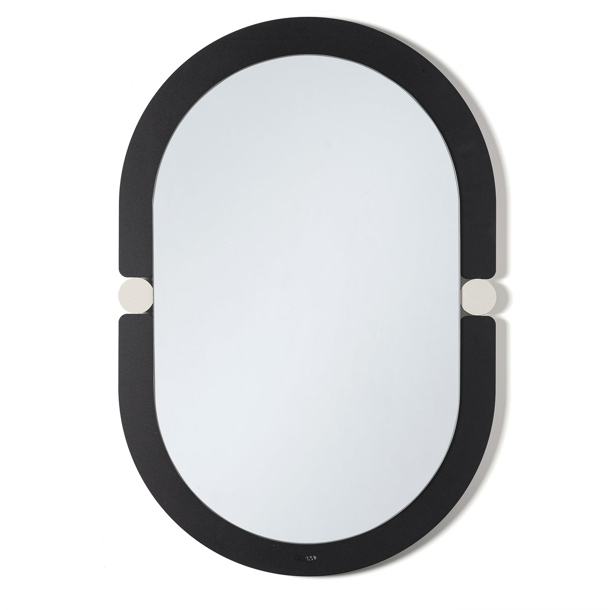 Specchio da parete di design moderno Alchimia ovale di colore nero/avorio