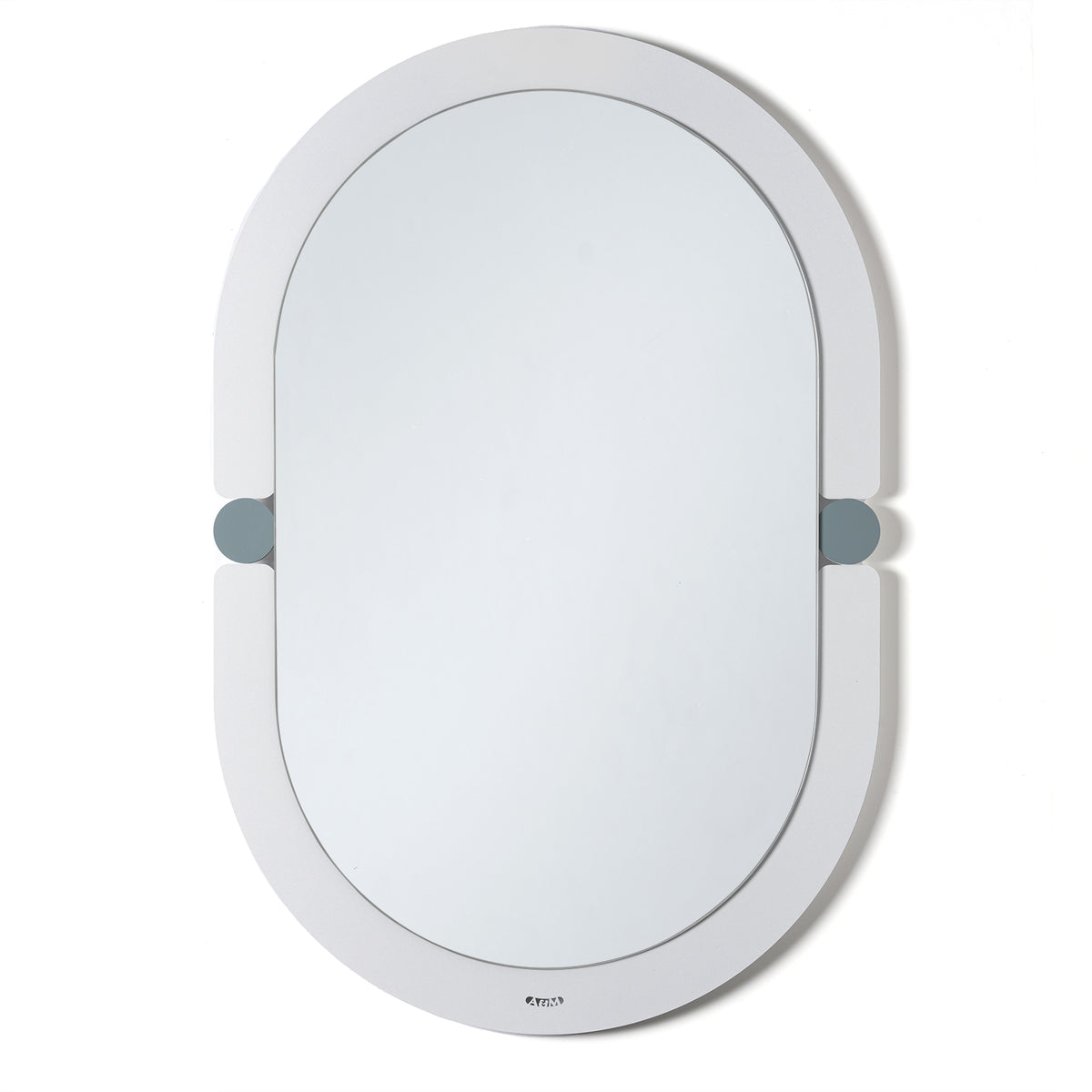 Specchio da parete di design moderno Alchimia ovale di colore bianco marmo/giada