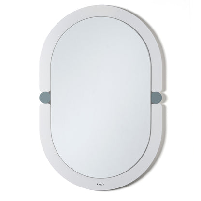Specchio da parete di design moderno Alchimia ovale di colore bianco marmo/giada