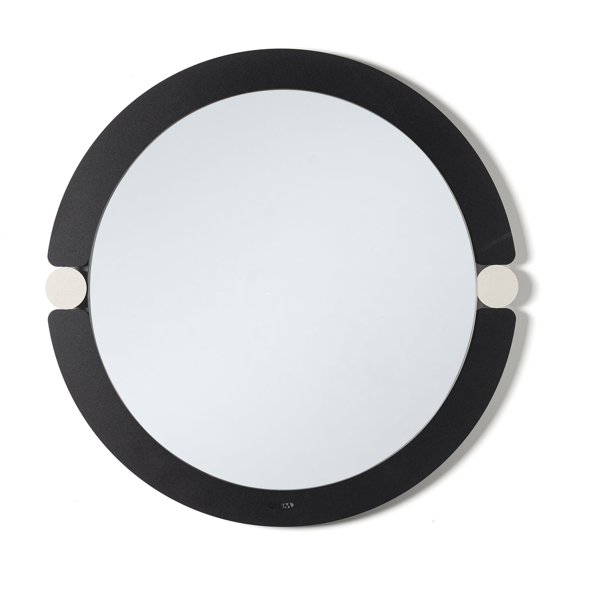 Specchio da parete di design moderno Alchimia tondo di colore nero/avorio