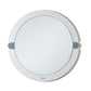 Specchio da parete di design moderno Alchimia tondo di colore bianco marmo/petrolio