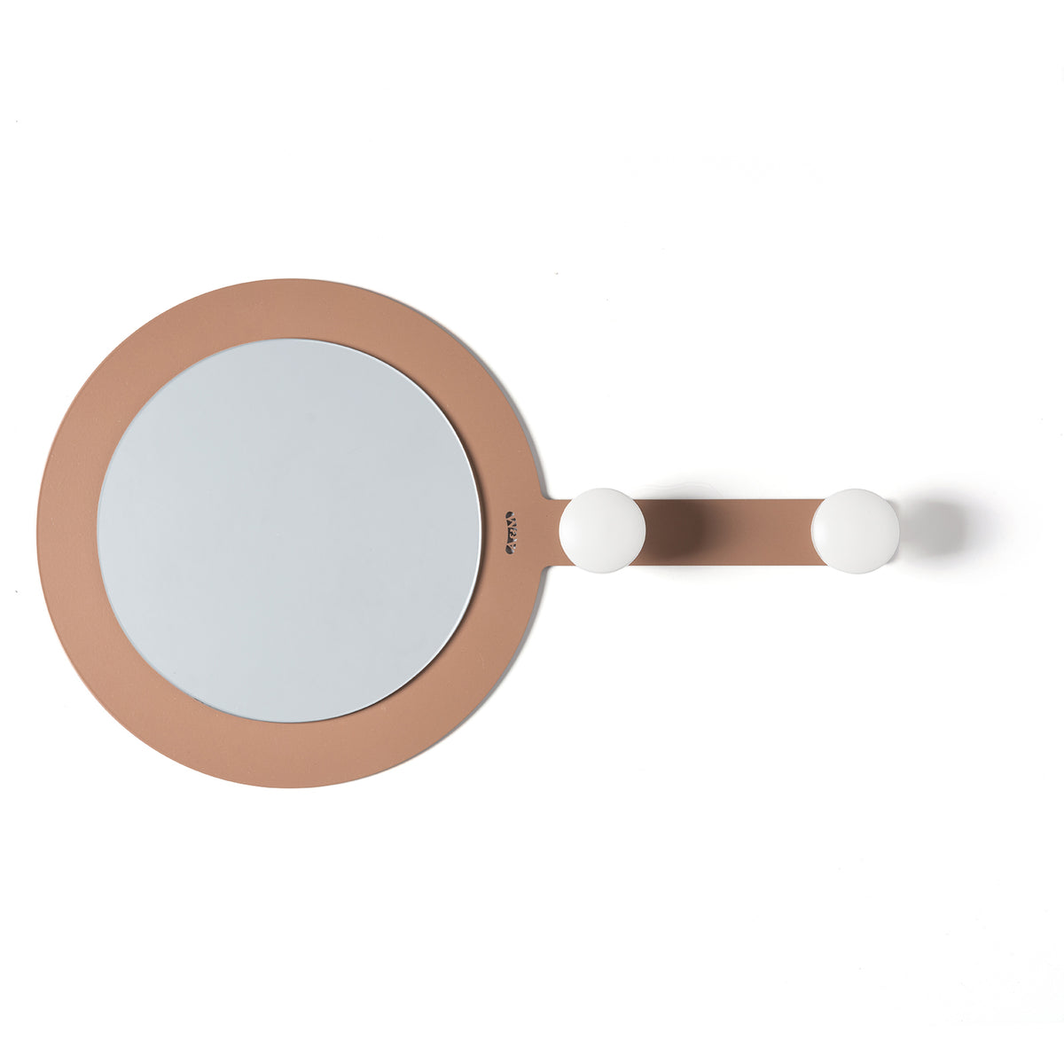 Specchio d'ingresso con pomelli appendiabiti Riflesso & Appeso color mocha mousse