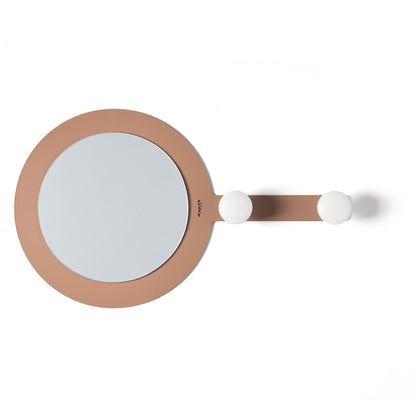 Specchio d'ingresso con pomelli appendiabiti Riflesso & Appeso color mocha mousse