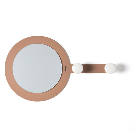 Specchio d'ingresso con pomelli appendiabiti Riflesso & Appeso color mocha mousse