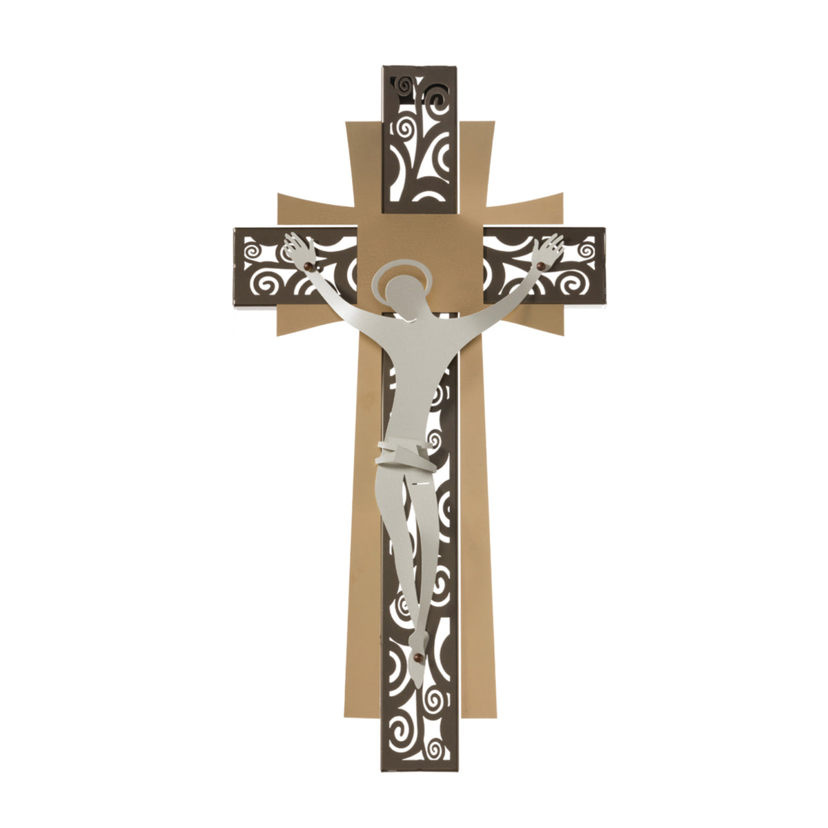 Grand crucifix mural Decor – Design moderne en métal