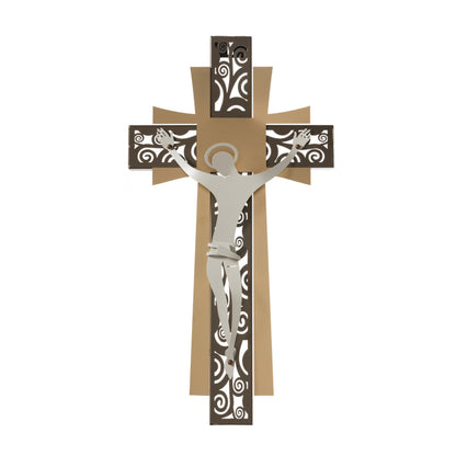 Grand crucifix mural Decor – Design moderne en métal