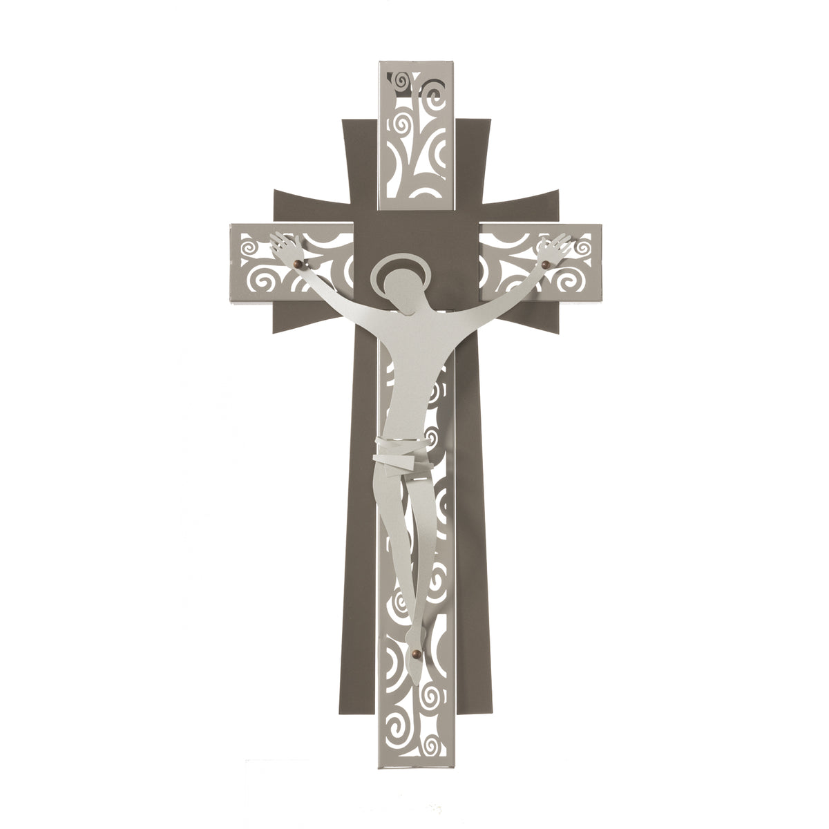 Grand crucifix mural Decor – Design moderne en métal