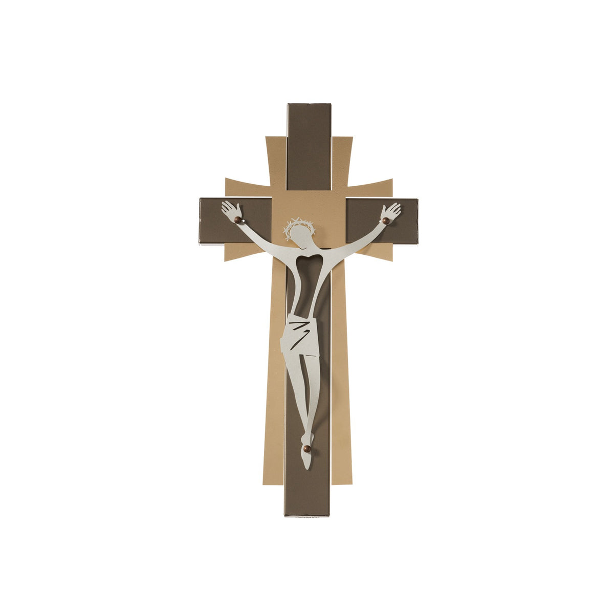 Petit crucifix mural moderne en métal