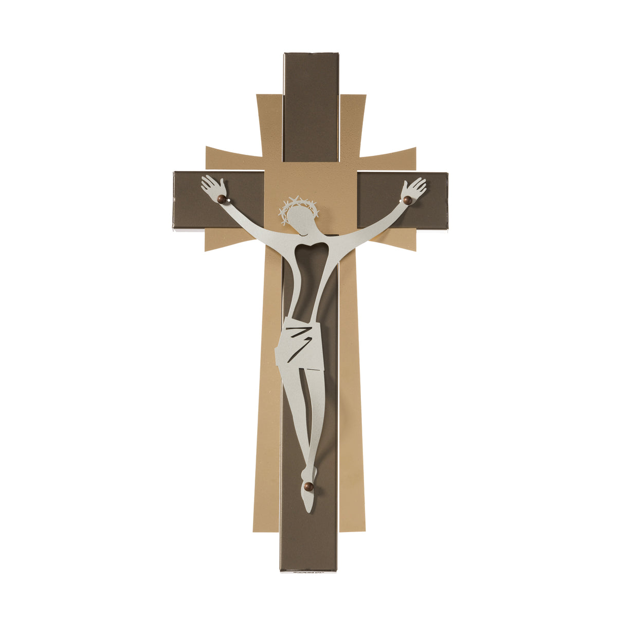 Grand crucifix mural en métal – Design contemporain