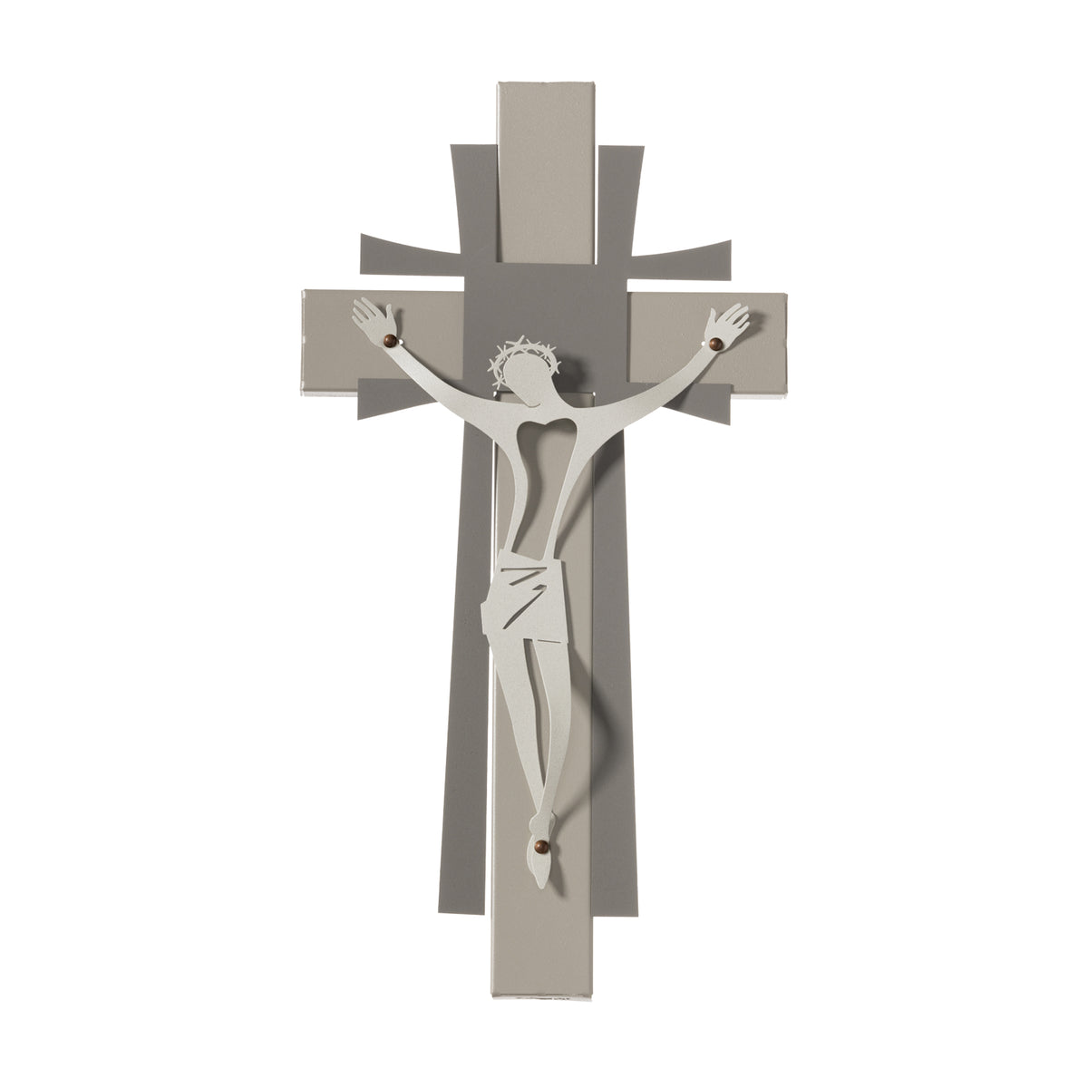 Grand crucifix mural en métal – Design contemporain