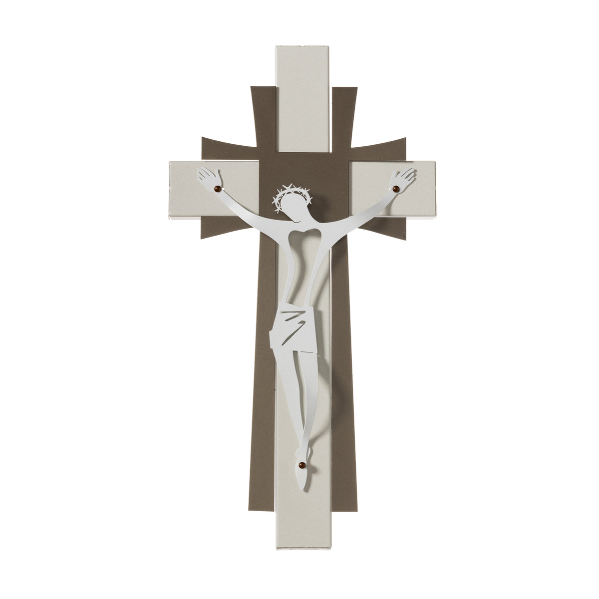 Grand crucifix mural en métal – Design contemporain