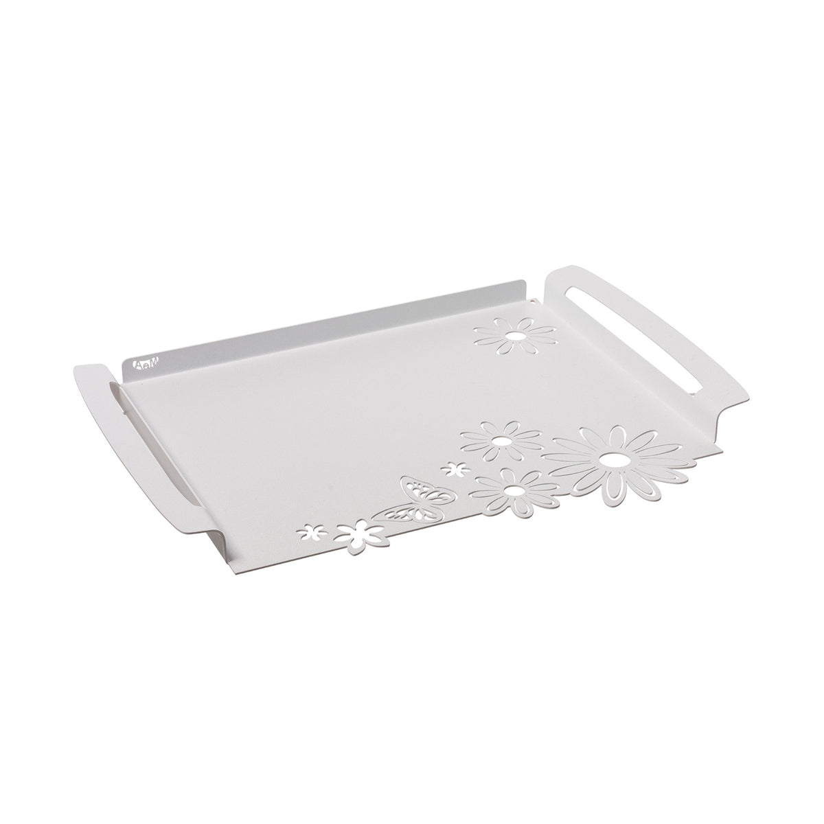Petit plateau Margherite – Décor marguerites et papillon en métal