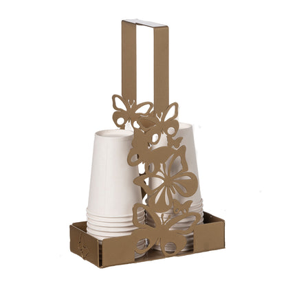 Porte-verres Farfalloso – Papillons en métal doré