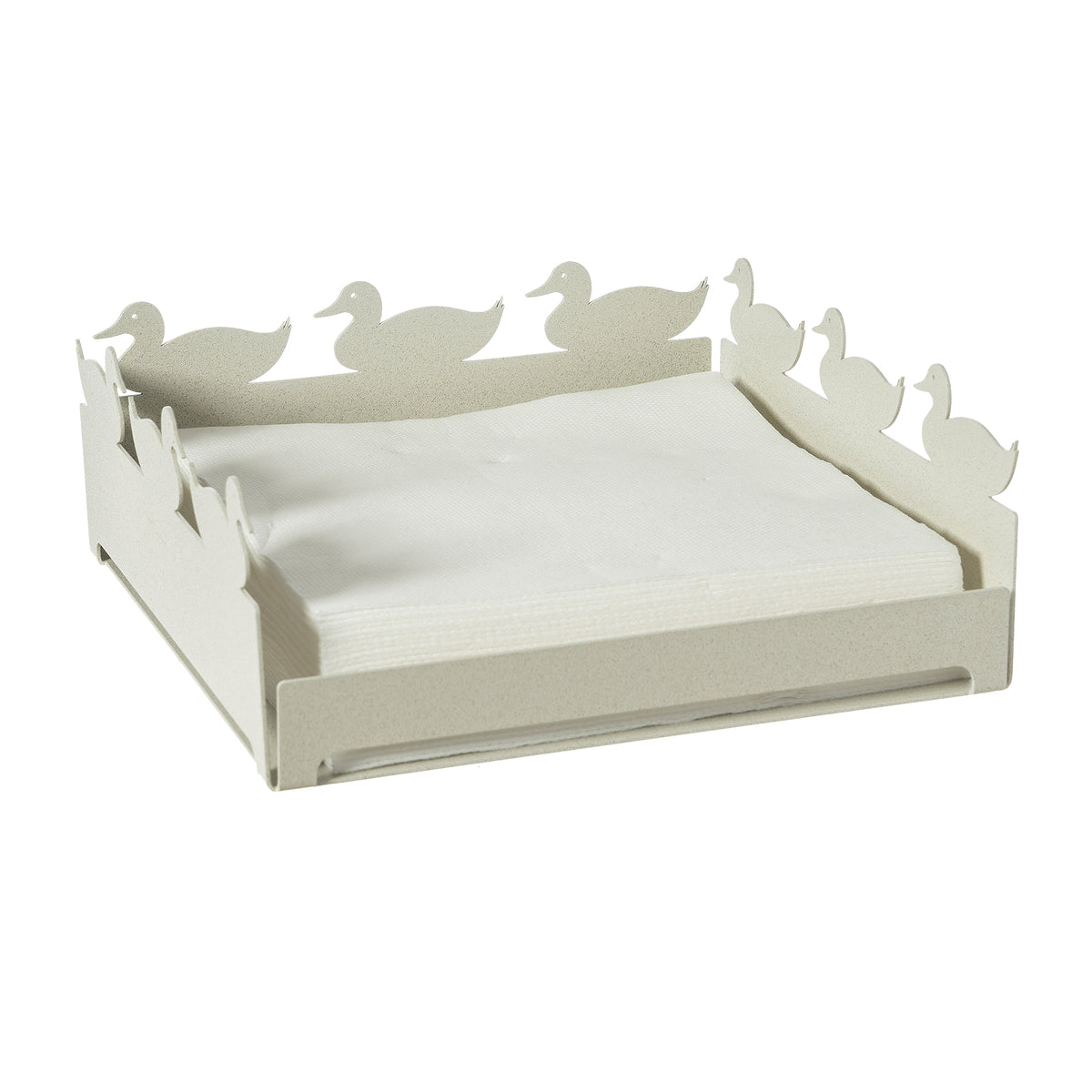 Grand porte-serviettes de table Duck – Motif canards en métal