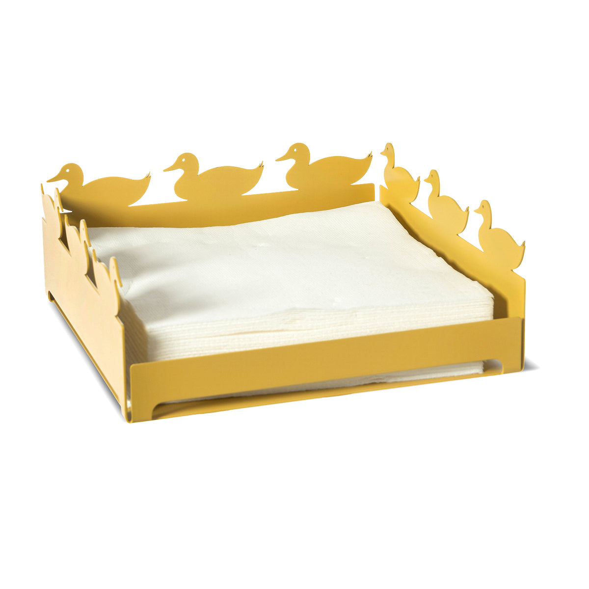 Grand porte-serviettes de table Duck – Motif canards en métal