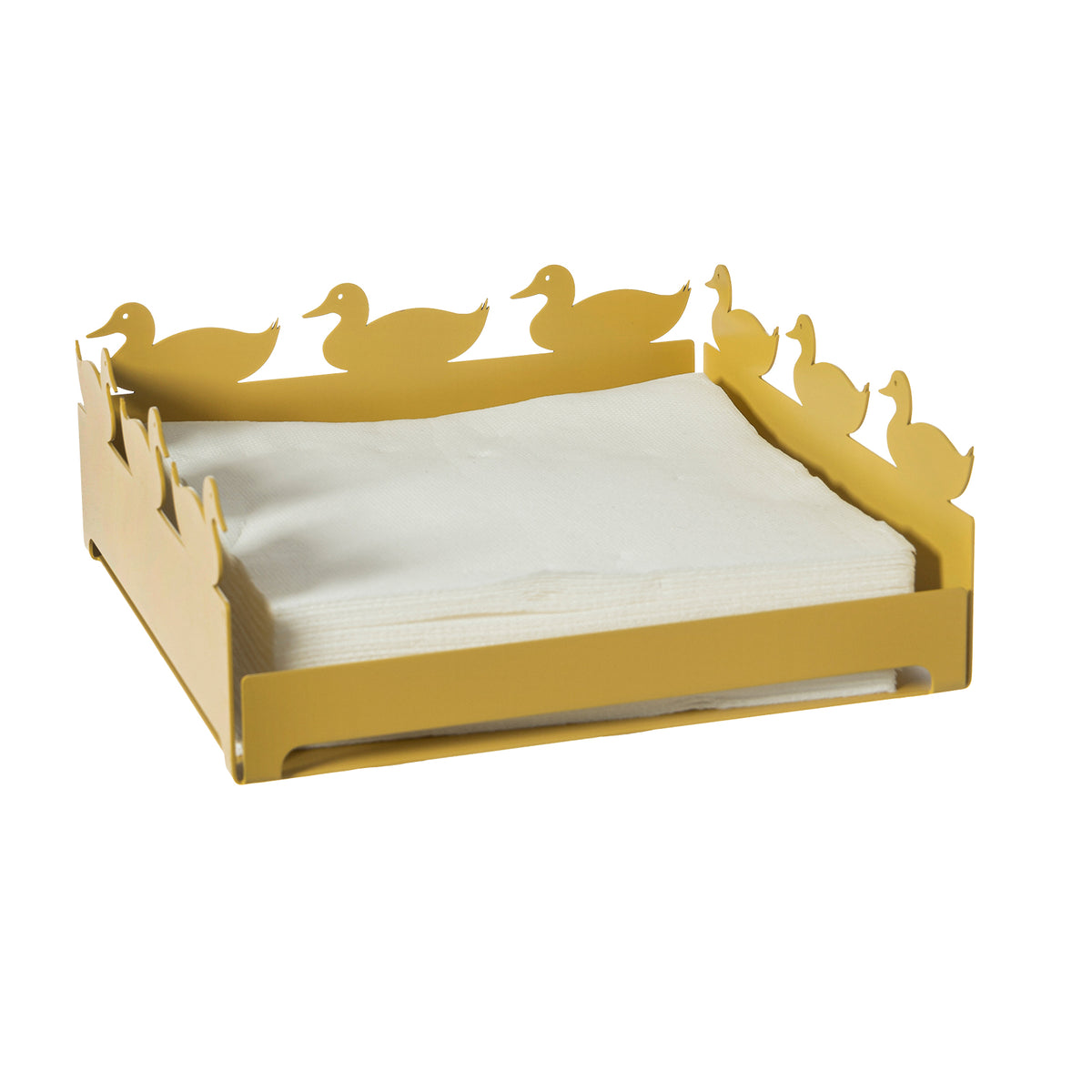 Grand porte-serviettes de table Duck – Motif canards en métal