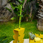 Foto ambientata del vaso Memphis color giallo