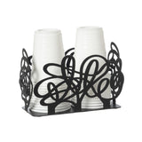 Porta bicchieri da cucina Scarabocchio nero Arti&Mestieri con bicchieri vista tre quarti