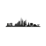 Vista frontale della silhouette in ferro raffigurante la città di Tokyio, Skyline Tokyio di 60 cm di larghezza. Arti&Mestieri.