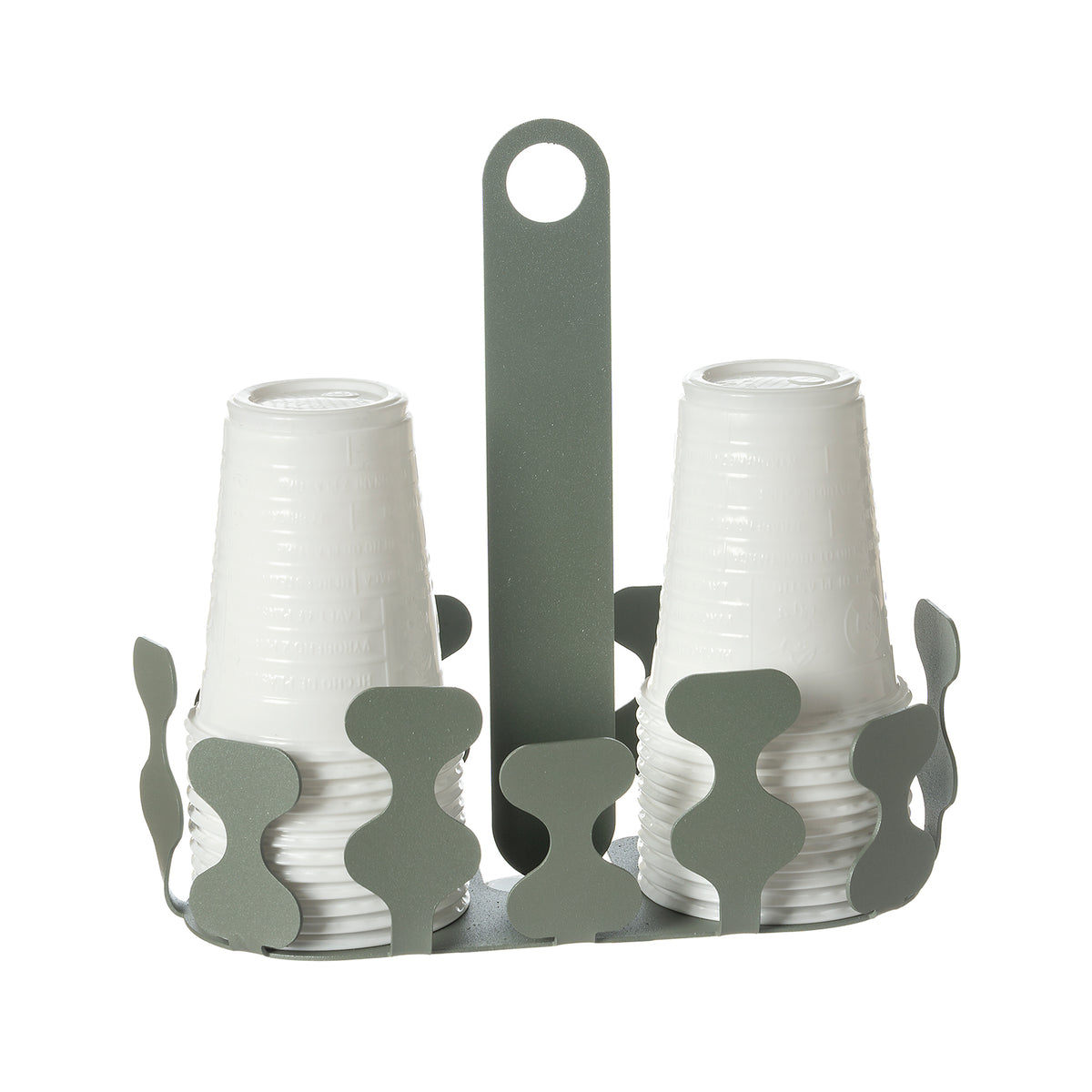 Porta bicchieri da cucina Nori giada Arti&Mestieri con bicchieri vista tre quarti