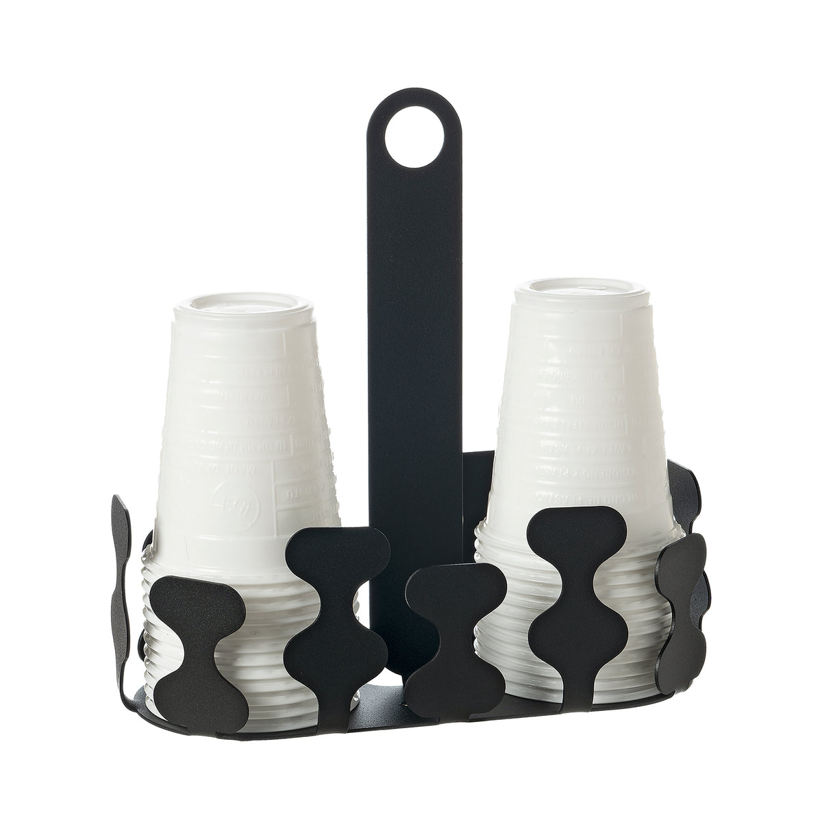 Porta bicchieri da cucina Nori nero Arti&Mestieri con bicchieri vista tre quarti