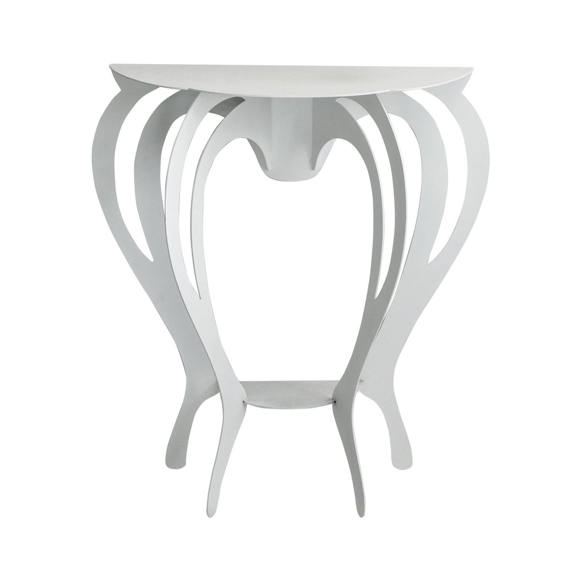 Consolle Ballerina piccola bianca con design elegante - vista frontale