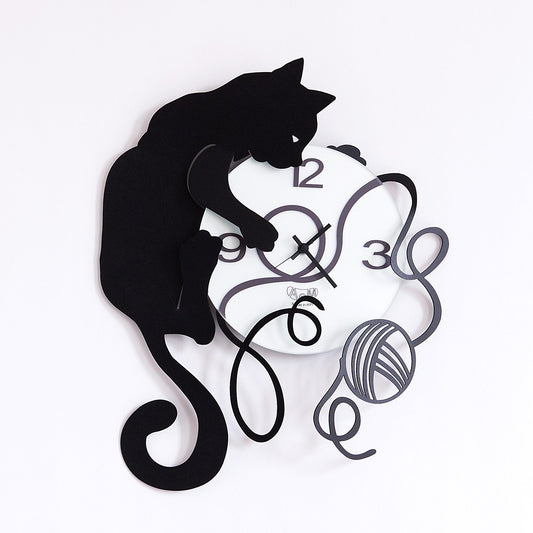 Wall clock detail Gomitolo Cat