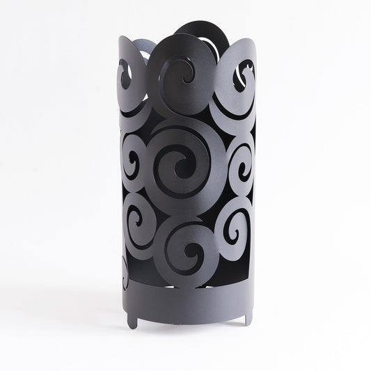 Portaombrelli design Riccioli nero con motivo decorativo - dettaglio struttura